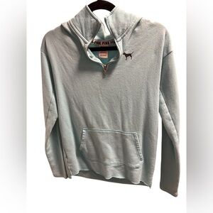 PINK Victoria's Secret Light Blue Quarter-Zip Sweater for woman